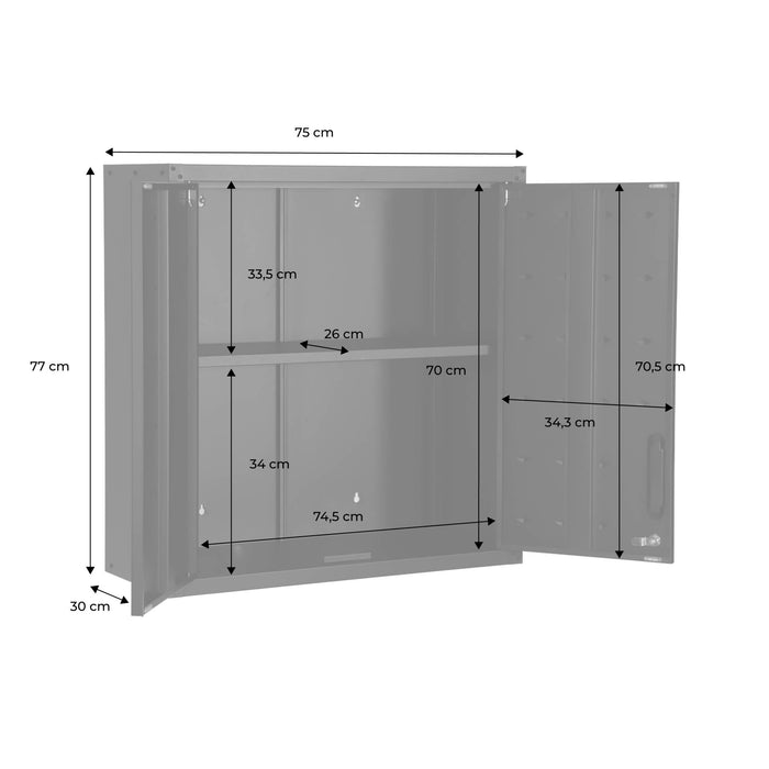 Mobile alto contenitore per garage, nero