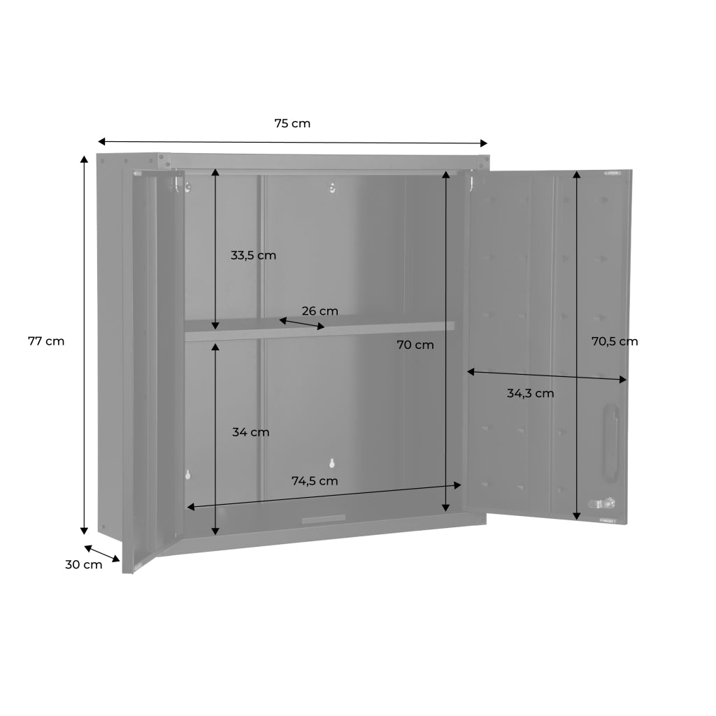 Mobile alto contenitore per garage, nero