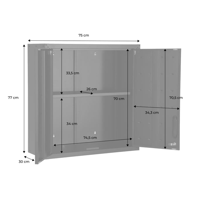 Mobile alto contenitore per garage, nero