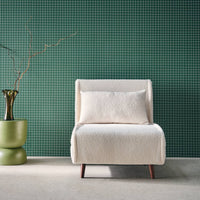 Poltrona letto bouclé con base in legno 1 posto, crema