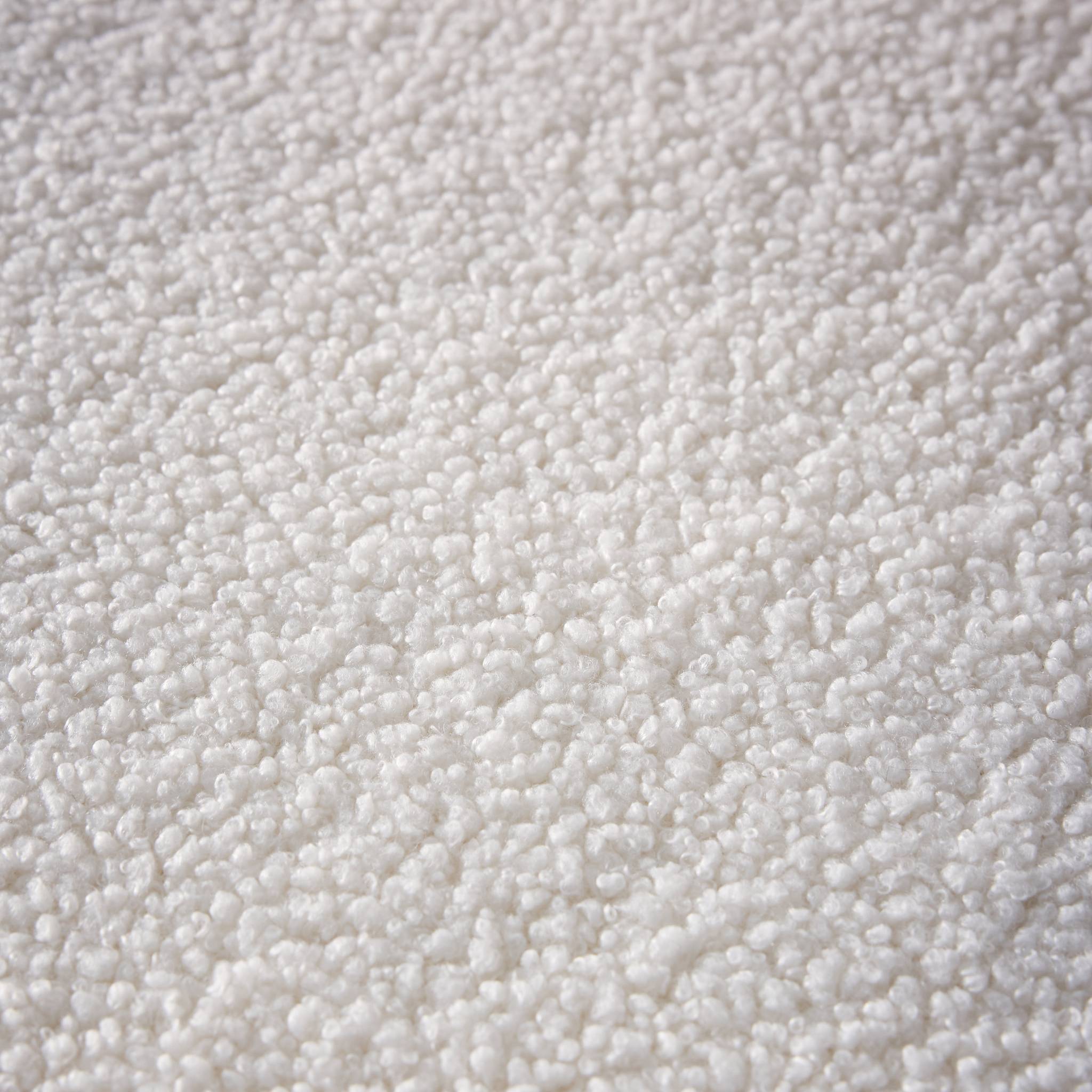 Poltrona letto bouclé con base in legno 1 posto, crema