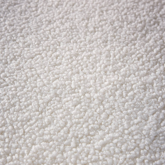 Poltrona letto bouclé con base in legno 1 posto, crema