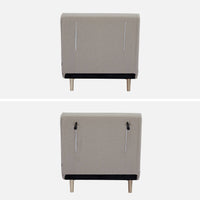 Poltrona letto convertibile tessuto con piedi in legno 1 posto, beige