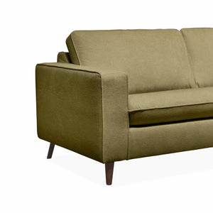 Divano letto convertibile 3 posti tessuto con materasso, verde oliva