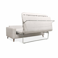 Divano letto convertibile 3 posti tessuto con materasso, avorio