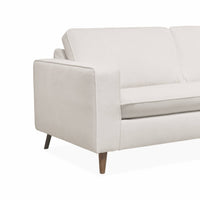 Divano letto convertibile 3 posti tessuto con materasso, avorio