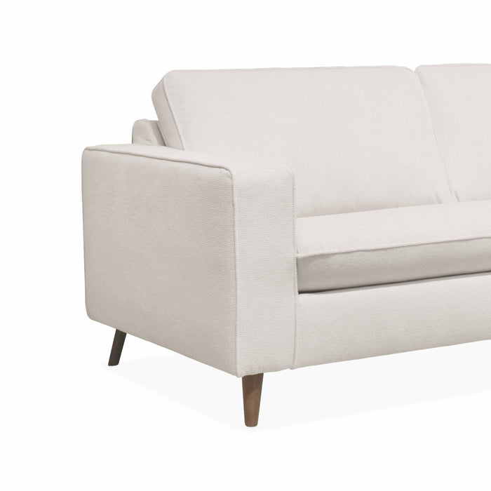 Divano letto convertibile 3 posti tessuto con materasso, avorio