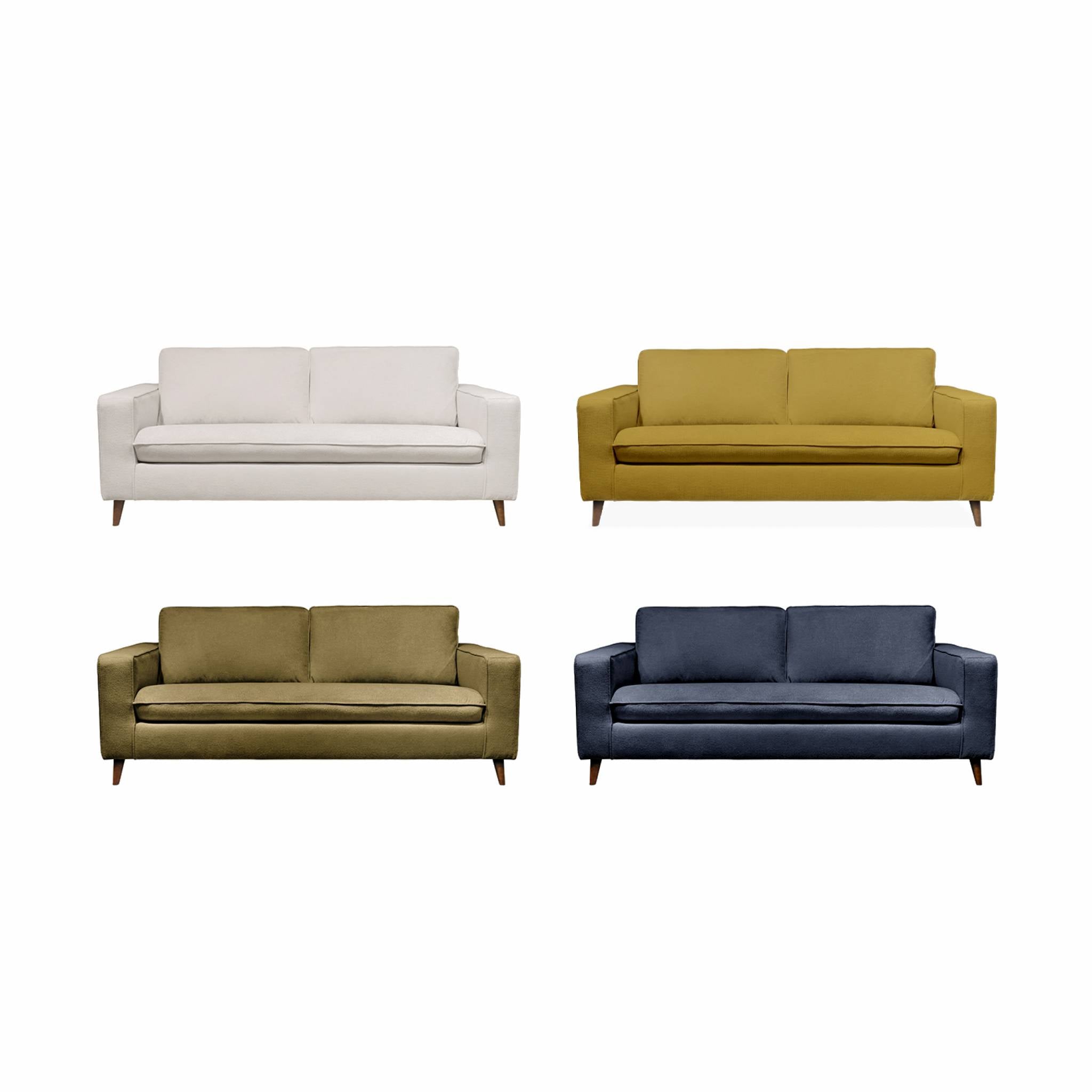 Divano letto convertibile 3 posti tessuto con materasso, avorio