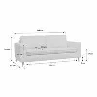 Divano letto convertibile 3 posti tessuto con materasso, avorio