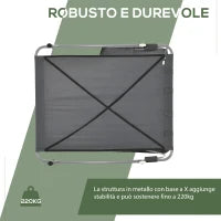 Lettino Matrimoniale 2 Posti Parasole Regolabile da Esterno e Giardino 200x175x134cm Grigio