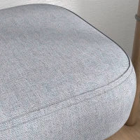 Panca Imbottita Fondo Letto in Tessuto con Gambe in Acciaio Effetto Legno, 114x38x45cm, Grigio