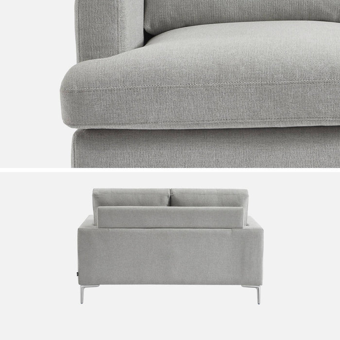 Divano 2 posti tessuto semplice, grigio chiaro