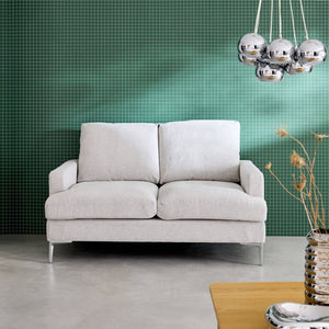 Divano 2 posti tessuto semplice, bianco sporco