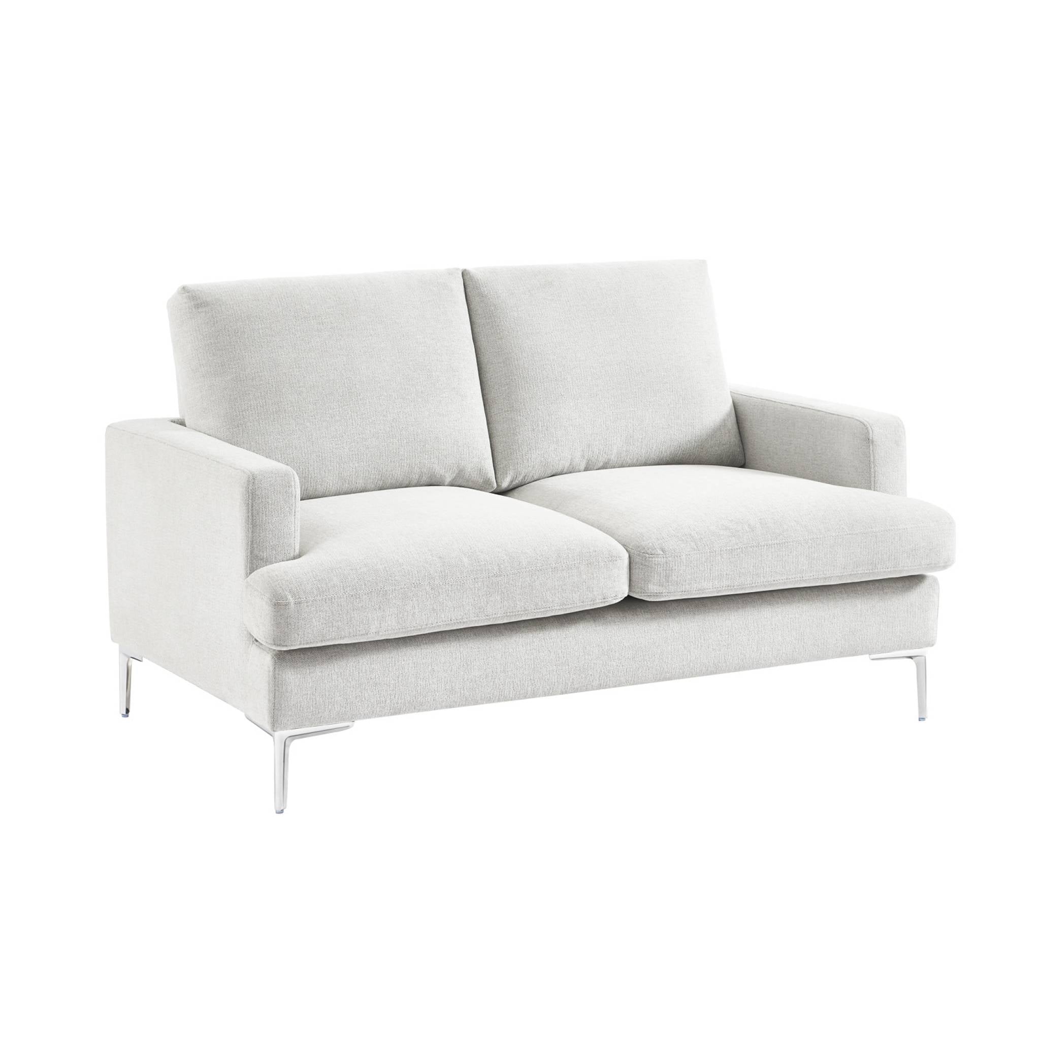 Divano 2 posti tessuto semplice, bianco sporco