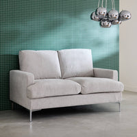 Divano 2 posti tessuto semplice, bianco sporco