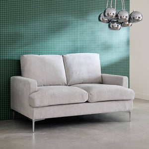 Divano 2 posti tessuto semplice, bianco sporco