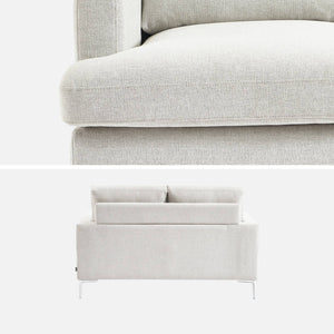 Divano 2 posti tessuto semplice, bianco sporco