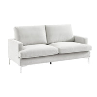 Divano 3 posti tessuto semplice, bianco sporco