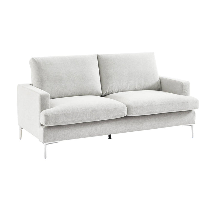 Divano 3 posti tessuto semplice, bianco sporco