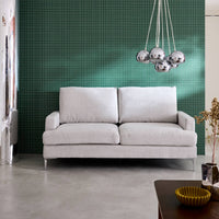 Divano 3 posti tessuto semplice, bianco sporco