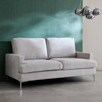 Divano 3 posti tessuto semplice, bianco sporco