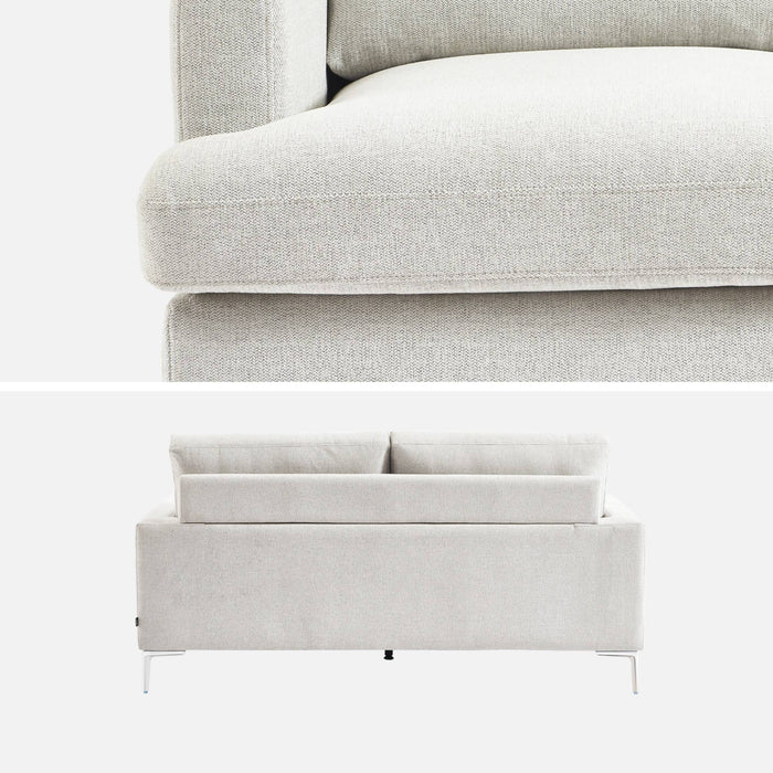 Divano 3 posti tessuto semplice, bianco sporco