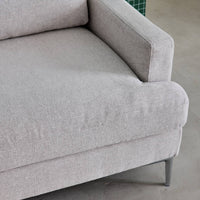 Divano 3 posti tessuto semplice, bianco sporco