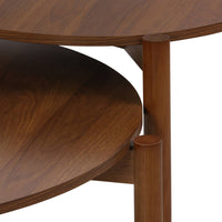 Tavolini impilabili rotondi effetto legno, marrone