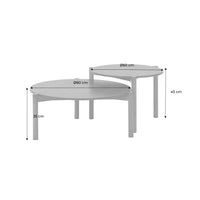 Tavolini impilabili rotondi effetto legno, marrone