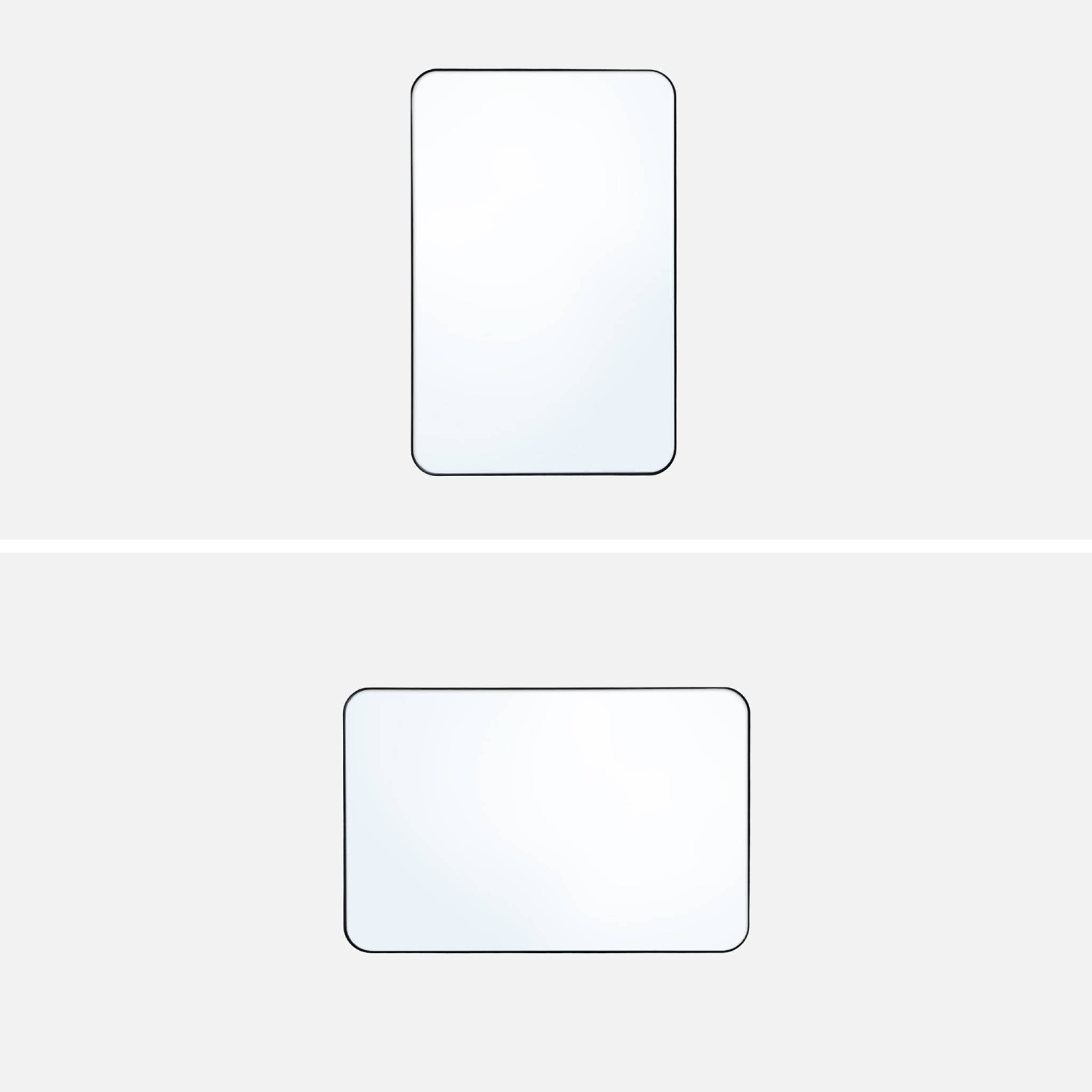 Specchio rettangolare acciaio, nero