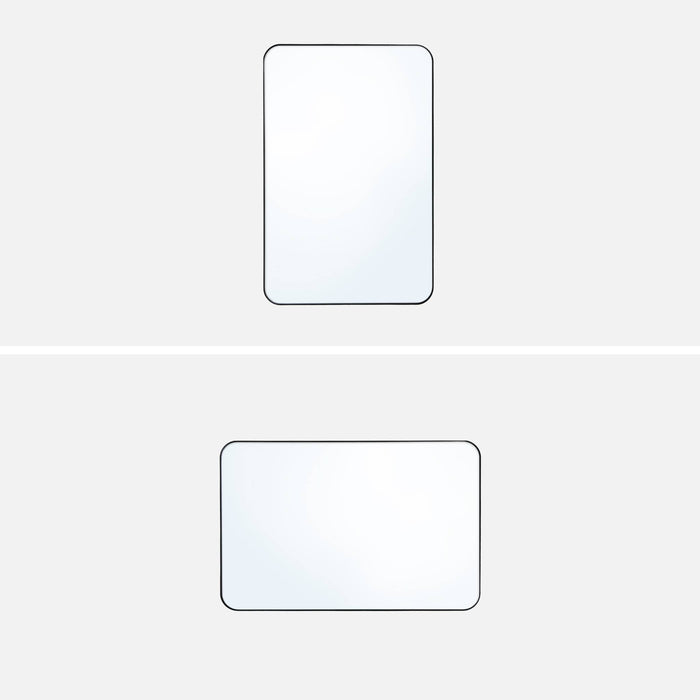 Specchio rettangolare acciaio, nero