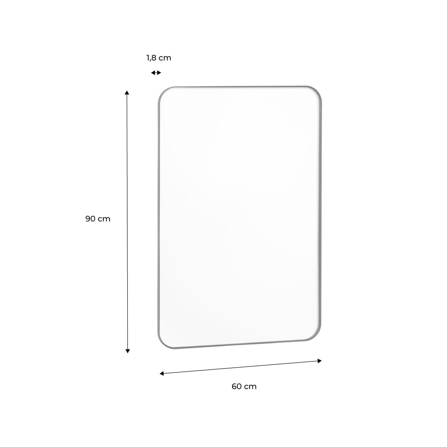 Specchio rettangolare acciaio, nero