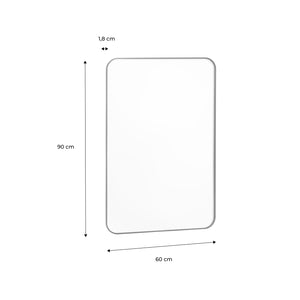 Specchio rettangolare acciaio, nero
