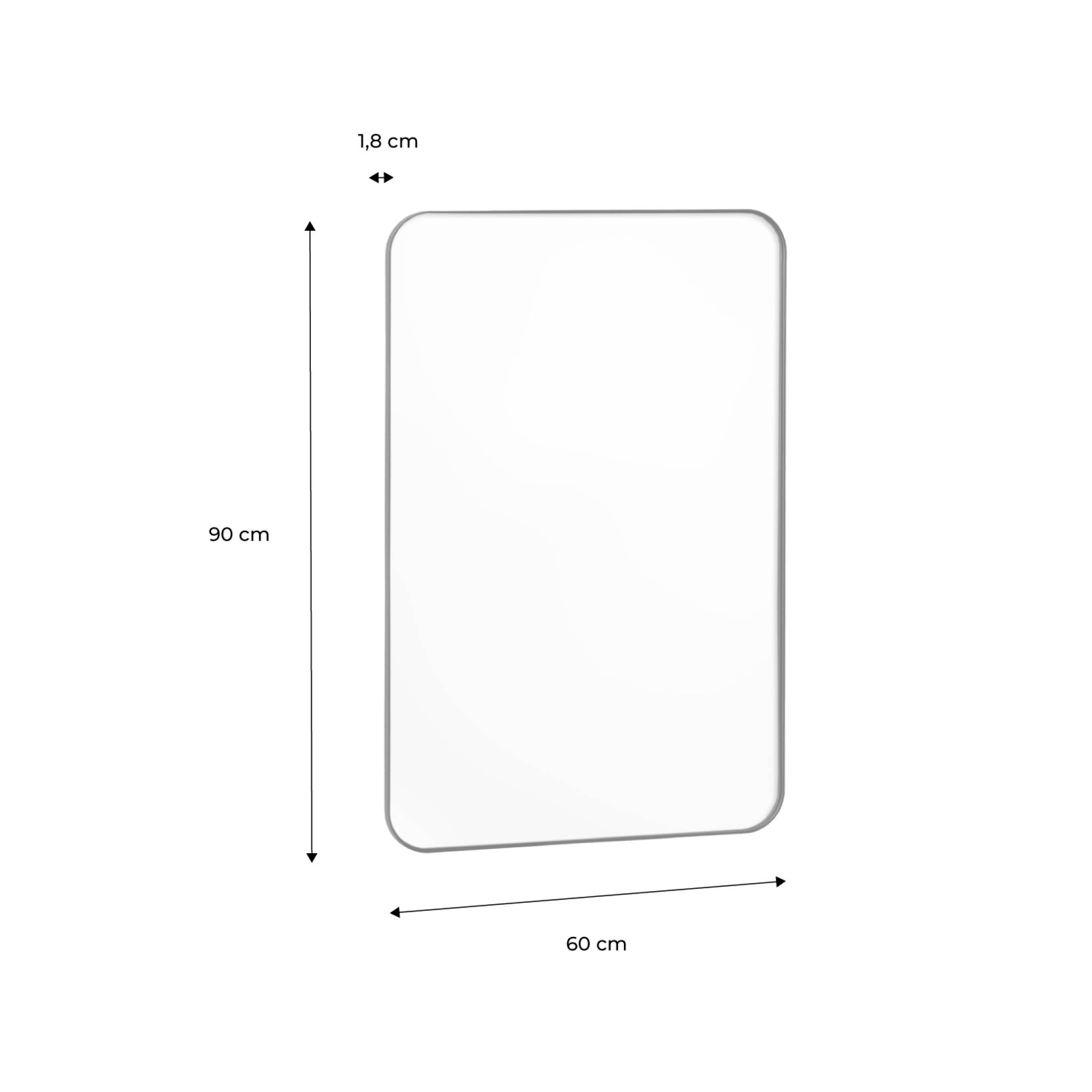 Specchio rettangolare acciaio, nero
