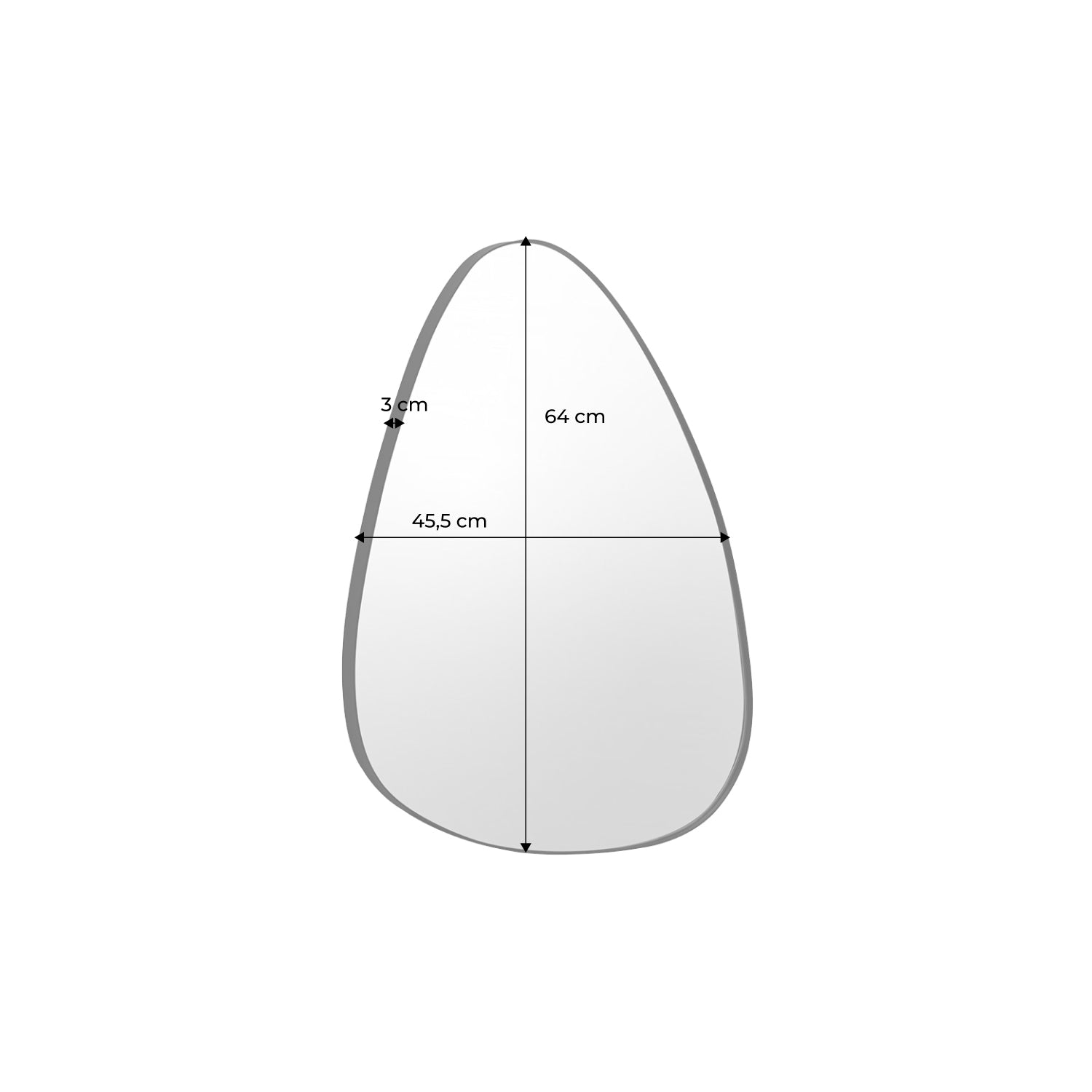 Specchio in metallo, nero