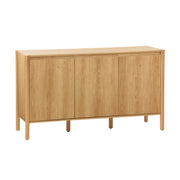 Credenza decorazione legno 3 ante 140cm, marrone naturale