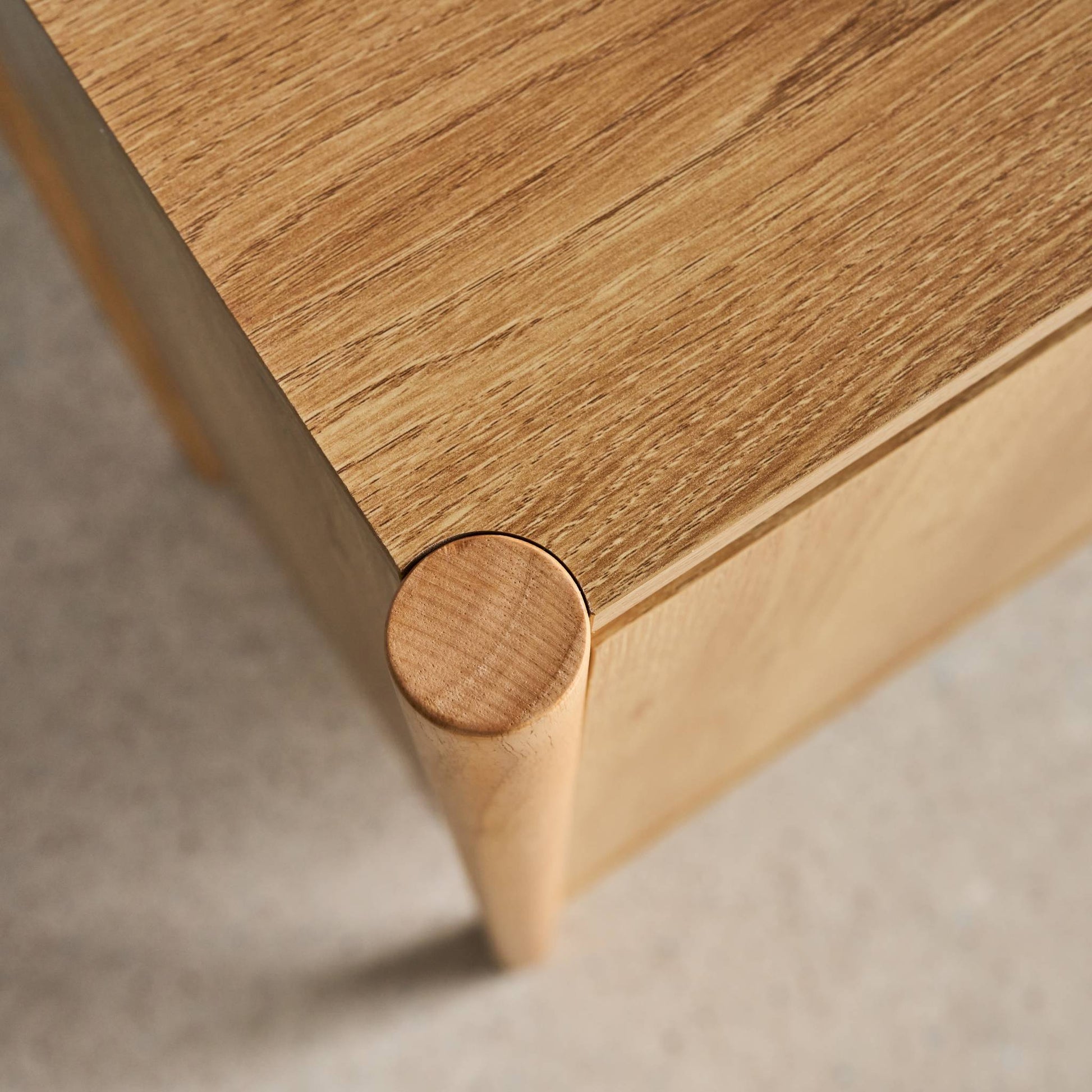 Credenza decorazione legno 3 ante 140cm, marrone naturale