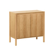 Credenza decorazione legno 2 ante 80cm, marrone naturale