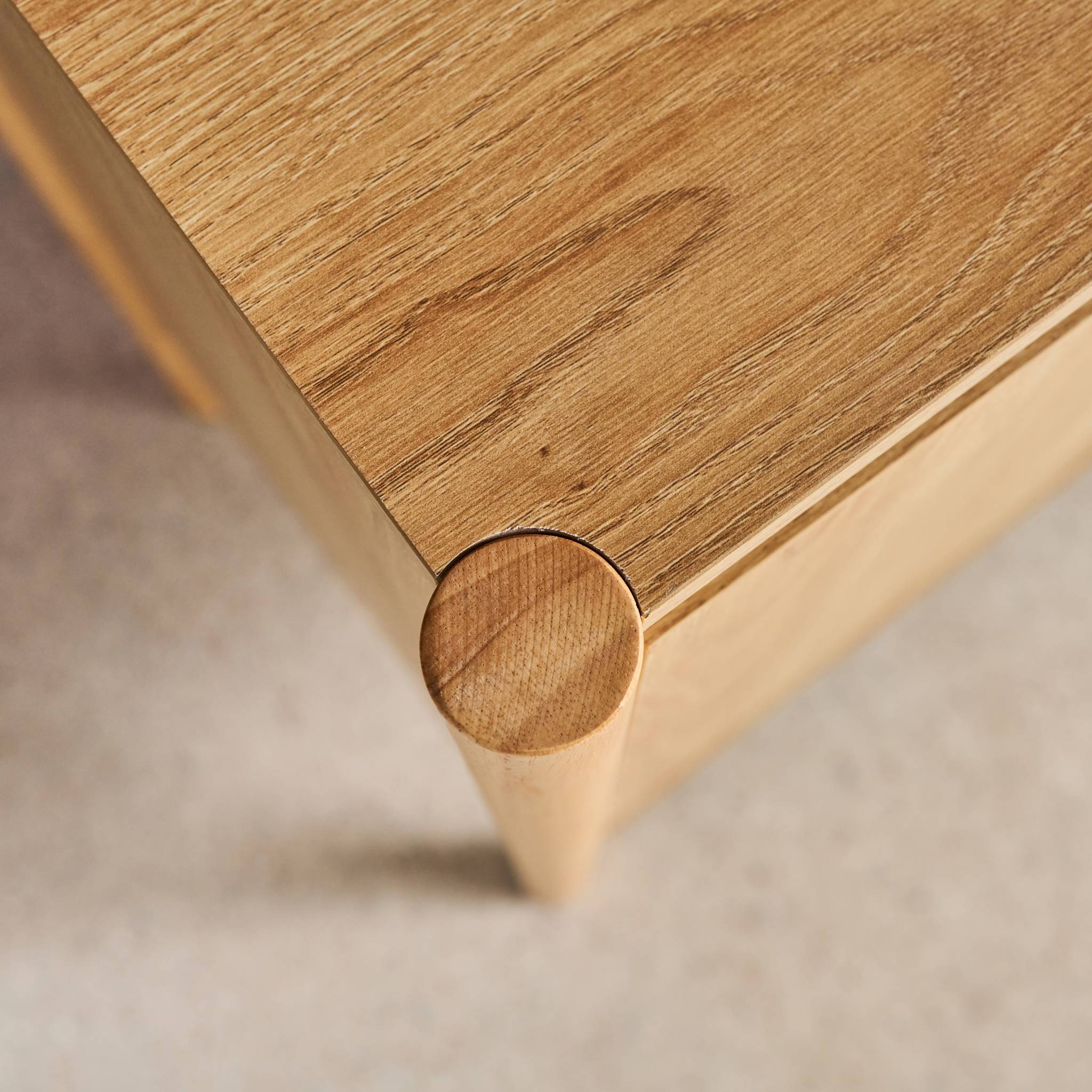 Credenza decorazione legno 2 ante 3 cassetti 150cm, marrone naturale