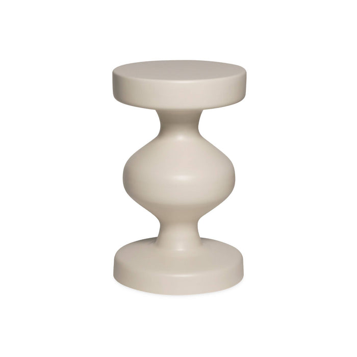 Tavolino, fine divano, comodino in metallo, crema