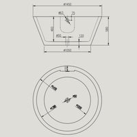 Vasca da bagno free standing tonda acrilico bianco lucido cm Ø 145 x h 58 cm