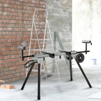 DURHAND Cavalletto Supporto per Sega Troncatrice Universale Estensibile e Pieghevole, Capacità 150kg, Nero e Argento