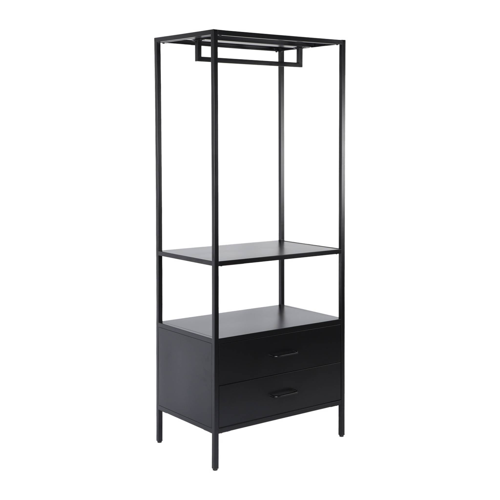 Mobile d'ingresso, appendiabiti in metallo con guardaroba e 2