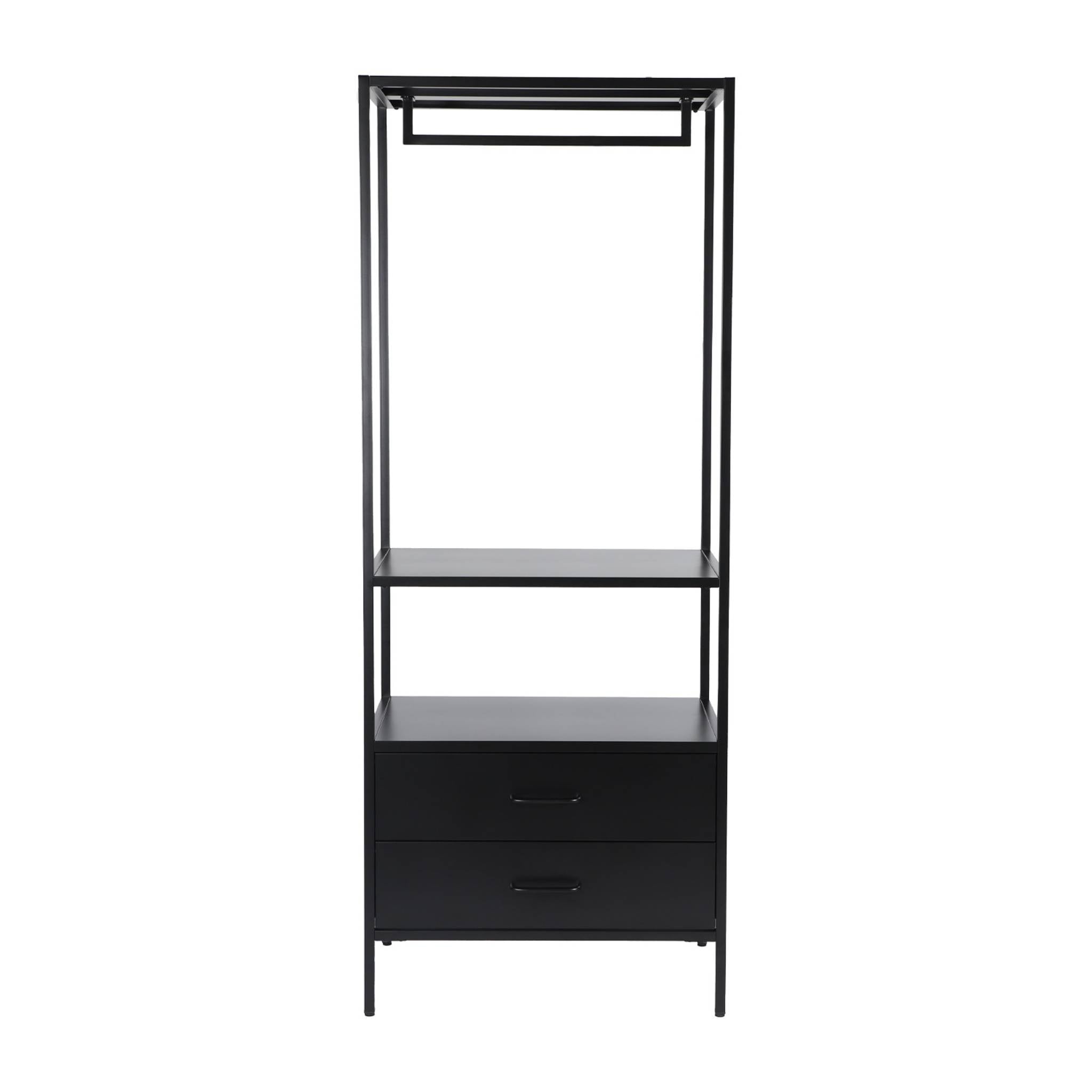 Mobile d'ingresso, appendiabiti in metallo con guardaroba e 2