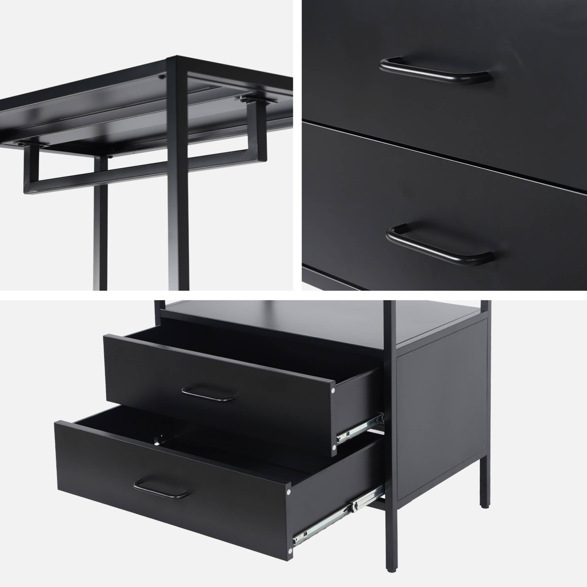 Mobile d'ingresso, appendiabiti in metallo con guardaroba e 2