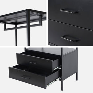 Mobile d'ingresso, appendiabiti in metallo con guardaroba e 2