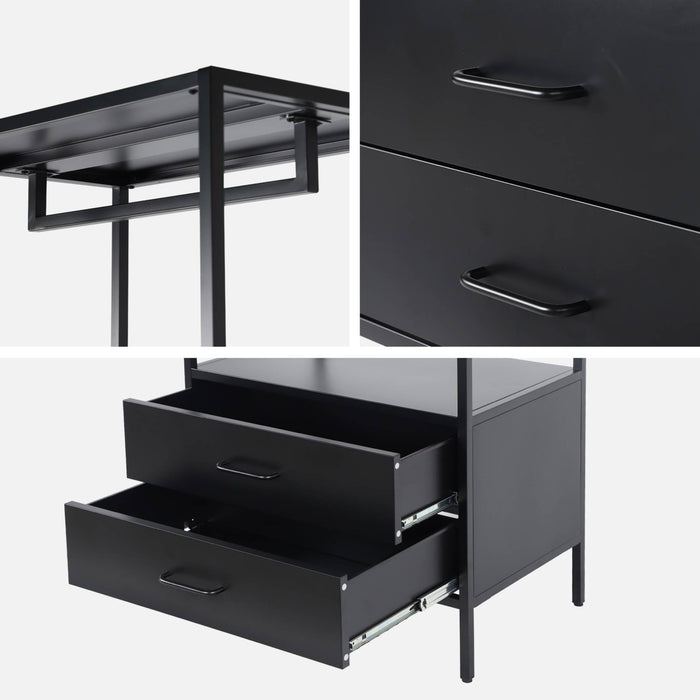 Mobile d'ingresso, appendiabiti in metallo con guardaroba e 2