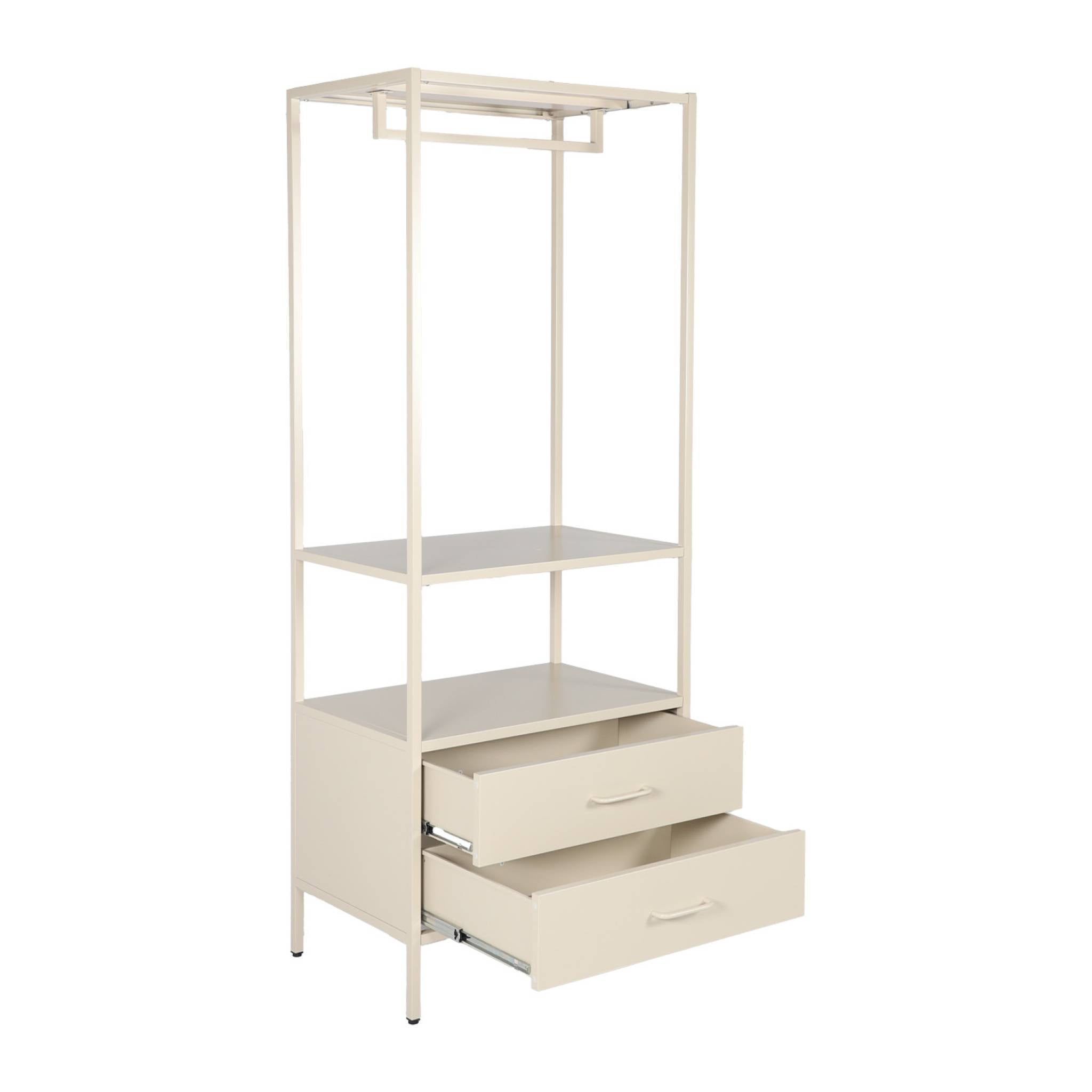 Mobile d'ingresso, appendiabiti in metallo con guardaroba e 2