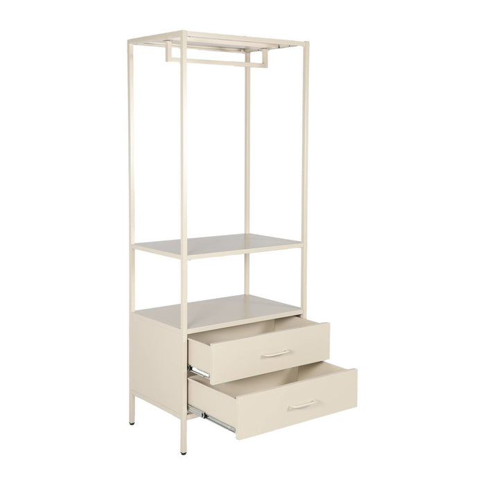 Mobile d'ingresso, appendiabiti in metallo con guardaroba e 2