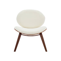 Poltrona con finiture effetto legno curvato e tessuto bouclé, marrone